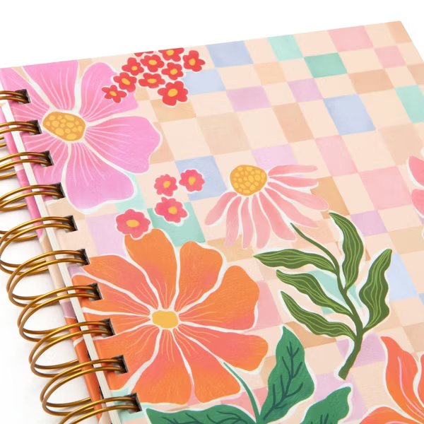 Floral Checkerboard Spiral Journal – Hardcover, 320 Pages - Image 2