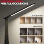 Sunturalux LED Desk Lamp Dimmable Desk Light with USB A+C Foldable Table Lamp with 4 Color Modes White - Image 4