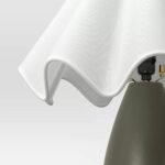 Wavy Shade Collection with Ceramic Base Table Lamp Green - Image 2
