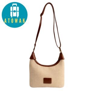 Atowak White Curved Shoulder Bag – Adult Female, Faux Leather, Sculptural Hobo Style, Minimalist & Modern (USA)